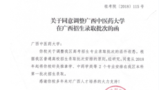 我校针灸推拿学、中药学类专业调整为广西本科第一批次招生录取